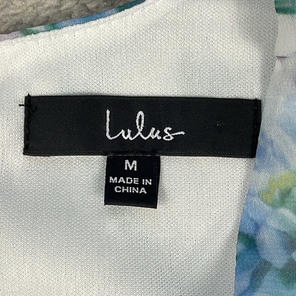 NWT Lulus Art of Love White Multi Floral Print Ruffled Mini Dress Sz M - Picture 13 of 16